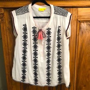 Natural white cotton gauze tunic